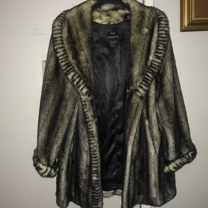 Dennis by Dennis Basso long faux chinchilla coat